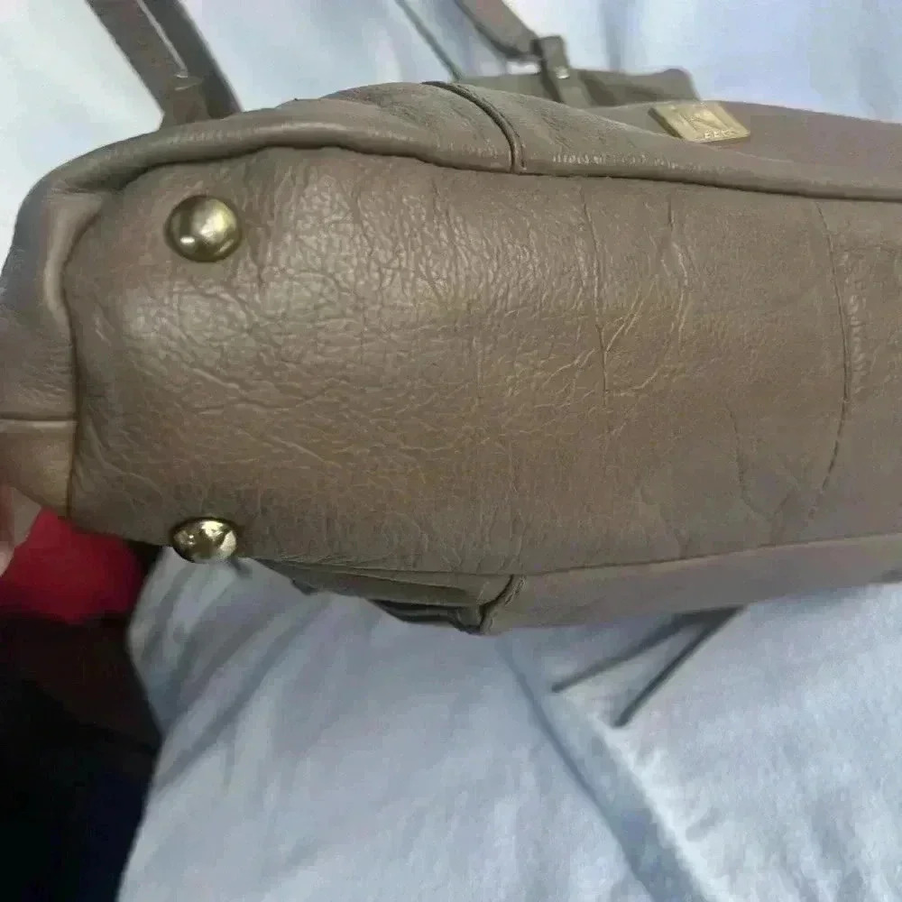 KOOBA Everette Tote Genuine Leather Purse - Taupe Color - Picture 10 of 14